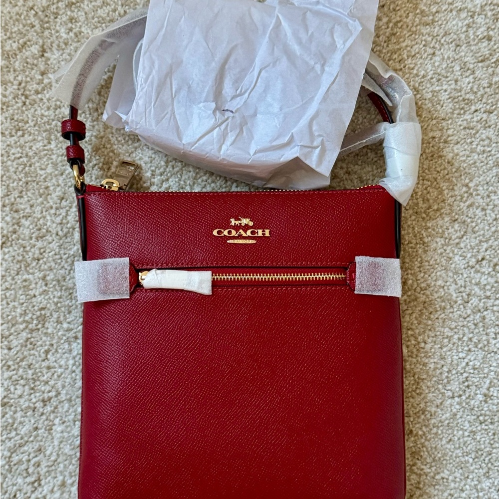 Coach Red Mini Rowan File Crossbody Bag